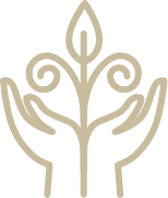 Icon of a flower between 2 open hands