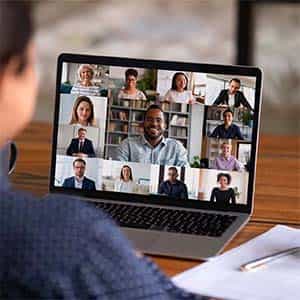 person attending a zoom group supervision session
